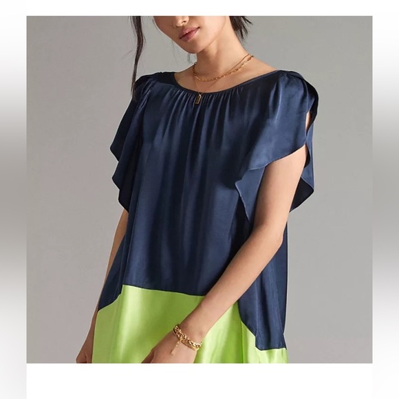 Maeve Tops - Maeve Anthropologie color blocked tunic blouse, never worn, XL